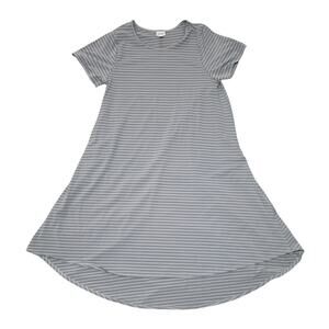Lularoe Dark and Light Gray Striped Carly Dress - XL